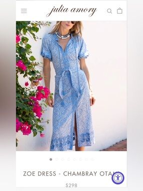 EUC Julia Amory Zoe Blue Dress Size Small